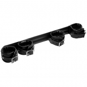 Черная распорка с манжетами для рук и ног Deluxe Rigid Spreader Bar - XR Brands - купить с доставкой в Орске