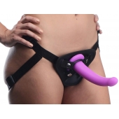 Лиловый поясной страпон Navigator Silicone G-Spot Dildo with Harness - 17,8 см. - XR Brands - купить с доставкой в Орске