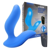 Синий вибромассажер простаты 3,5’’ Remote Control Curve P-spot Massager - 12 см. - Erokay - в Орске купить с доставкой