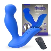 Синий вибромассажер простаты 3,5’’ Remote Control P-spot Massager - 12,5 см. - Erokay - в Орске купить с доставкой