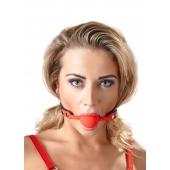 Силиконовый кляп-шар на чёрных ремешках Red Gag silicone - Orion - купить с доставкой в Орске