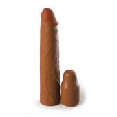 Коричневая насадка на член 2  Silicone X-tension - 20,3 см. - Pipedream - в Орске купить с доставкой
