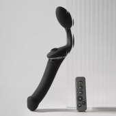 Черный безремневой вибрострапон Strap-On-Me Multi Orgasm Size XL - Strap-on-me - купить с доставкой в Орске