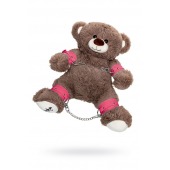 Бондажный набор: бурый мишка с розовыми оковами и наручниками - Pecado - купить с доставкой в Орске