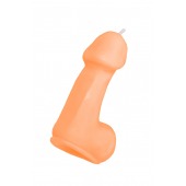 Оранжевая свеча в форме пениса - 47 гр. - Pecado - купить с доставкой в Орске