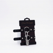 Черно-красные кожаные оковы - Crazy Handmade - купить с доставкой в Орске