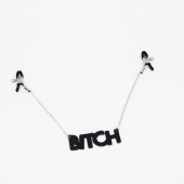 Зажимы на соски с кожаной подвеской Bitch - Crazy Handmade - купить с доставкой в Орске
