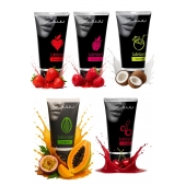 Набор из 5 съедобных лубрикантов JUJU (клубника, малина, тропические фрукты, вишня, кокос) - JuJu - купить с доставкой в Орске