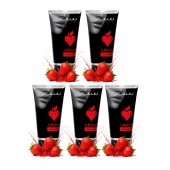 Набор из 5 съедобных лубрикантов JUJU со вкусом клубники - JuJu - купить с доставкой в Орске