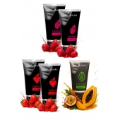 Набор из 5 съедобных лубрикантов JUJU (клубника х 2, малина х 2, тропические фрукты) - JuJu - купить с доставкой в Орске