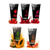 Набор из 5 съедобных лубрикантов JUJU (клубника, малина, тропические фрукты, вишня, грейпфрут) - JuJu - купить с доставкой в Орске Набор из 5 съедобных лубрикантов JUJU (клубника, малина, тропические фрукты, вишня, грейпфрут) - JuJu - купить с доставкой в Орске