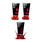 Набор из 3 съедобных лубрикантов JUJU (клубника, малина, вишня) - JuJu - купить с доставкой в Орске
