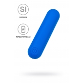 Синяя силиконовая перезаряжаемая вибропуля Nep - 8 см. - A-toys купить в Орске с доставкой в Orgasmix.ru Синяя силиконовая перезаряжаемая вибропуля Nep - 8 см. - A-toys