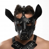 Черная кожаная маска «Собака» - Crazy Handmade - купить с доставкой в Орске Черная кожаная маска «Собака» - Crazy Handmade - купить с доставкой в Орске