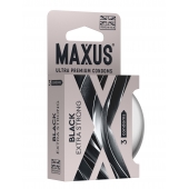 Черные утолщенные презервативы MAXUS Extra Strong с железным кейсом - 3 шт. - Maxus - купить с доставкой в Орске