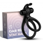 Черное эрекционное виброкольцо с подхватом мошонки Stay Hard - Boys of Toys - в Орске купить с доставкой
