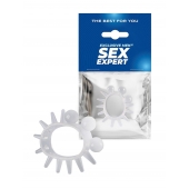 Эластичное эрекционное кольцо с шариками и лучами - Sex Expert - в Орске купить с доставкой