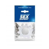 Прозрачное эрекционное кольцо со стимулирующими шариками - Sex Expert - в Орске купить с доставкой