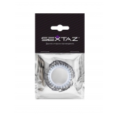 Эластичное эрекционное колечко с черными «ресничками» - Sextaz - в Орске купить с доставкой