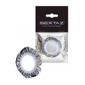 Эластичное эрекционное колечко с черными «ресничками» - Sextaz - в Орске купить с доставкой