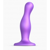 Фиолетовая насадка Strap-On-Me Dildo Plug Curvy size M - Strap-on-me - купить с доставкой в Орске