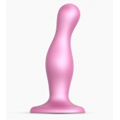 Розовая насадка Strap-On-Me Dildo Plug Curvy size M - Strap-on-me - купить с доставкой в Орске