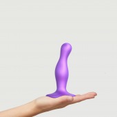 Фиолетовая насадка Strap-On-Me Dildo Plug Curvy size S - Strap-on-me - купить с доставкой в Орске