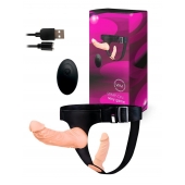 Женский страпон с 2 насадками, вибрацией и пультом ДУ - Erowoman-Eroman - купить с доставкой в Орске