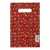 Красный подарочный новогодний пакет с вырубной ручкой (20х30 см) - Сима-Ленд - купить с доставкой в Орске