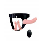 Женский страпон с 3 насадками и вибрацией - Erowoman-Eroman - купить с доставкой в Орске