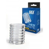 Прозрачная сквозная насадка на пенис с ребрышками - Sex Expert - в Орске купить с доставкой