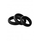 Набор из 3 черных эрекционных колец Smooth Silicone Cockring Pack - Dream Toys - в Орске купить с доставкой