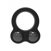 Черное эрекционное кольцо с утяжелителями Cockring Dual Weight - Dream Toys - в Орске купить с доставкой