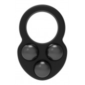 Черное эрекционное кольцо с утяжелителями - Dream Toys - в Орске купить с доставкой