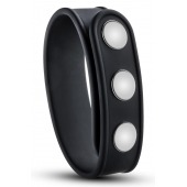 Черное эрекционное кольцо на кнопках - Blush Novelties - в Орске купить с доставкой