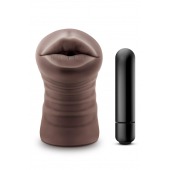 Коричневый мастурбатор-ротик Krystal Vibrating Masturbator - Blush Novelties - в Орске купить с доставкой