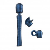 Синий вибромассажёр с насадками Man.wand Edgy - Manwan - в Орске купить с доставкой
