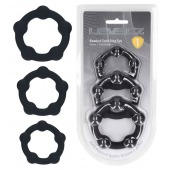 Набор из 3 эрекционных колец Beaded Silicone Cockring Set - Shots Media BV - в Орске купить с доставкой