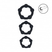 Набор из 3 эрекционных колец Beaded Silicone Cockring Set - Shots Media BV - в Орске купить с доставкой