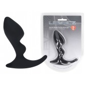 Черная анальная пробка для массажа простаты Double Ripple Silicone Prostate Massager - Shots Media BV - в Орске купить с доставкой