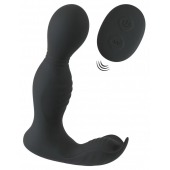 Черная анальная пробка с вибрацией, вращением и пультом ДУ RC Butt Plug with 2 Functions - Orion - в Орске купить с доставкой