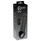 Черная вибронасадка для пениса с хомутом для мошонки и пультом ДУ Remote Controlled Penis Extension - Orion - в Орске купить с доставкой