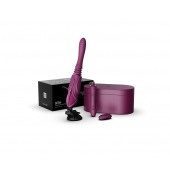 Фиолетовая секс-машина с функцией нагрева, насадками и присоской Sesh - Zalo - купить с доставкой в Орске