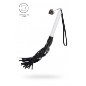 Плеть с белой рукоятью и чёрными хлыстами - 50 см. - Pecado - купить с доставкой в Орске