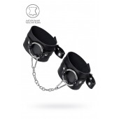 Черные оковы из толстой кожи с люверсами - Pecado - купить с доставкой в Орске