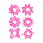 Набор из 6 розовых эрекционных колец с различным рельефом - Erowoman-Eroman - в Орске купить с доставкой