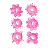 Набор из 6 розовых эрекционных колец с различным рельефом - Erowoman-Eroman - в Орске купить с доставкой