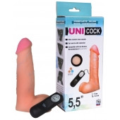 Фаллическая насадка Харнесс UNICOCK 5,5  с вибрацией - 17 см. - LOVETOY (А-Полимер) - купить с доставкой в Орске