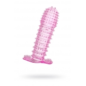 Гелевая розовая насадка с шипами - 12 см. - Toyfa Basic - в Орске купить с доставкой