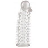 Прозрачная насадка на половой член с закрытой головкой и шипами - 12,5 см. - Toyfa Basic - в Орске купить с доставкой